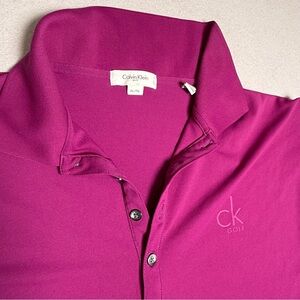 Calvin Klein men Polo Golf Smith Purple Shirt Size XL Performance Long Sleeve
